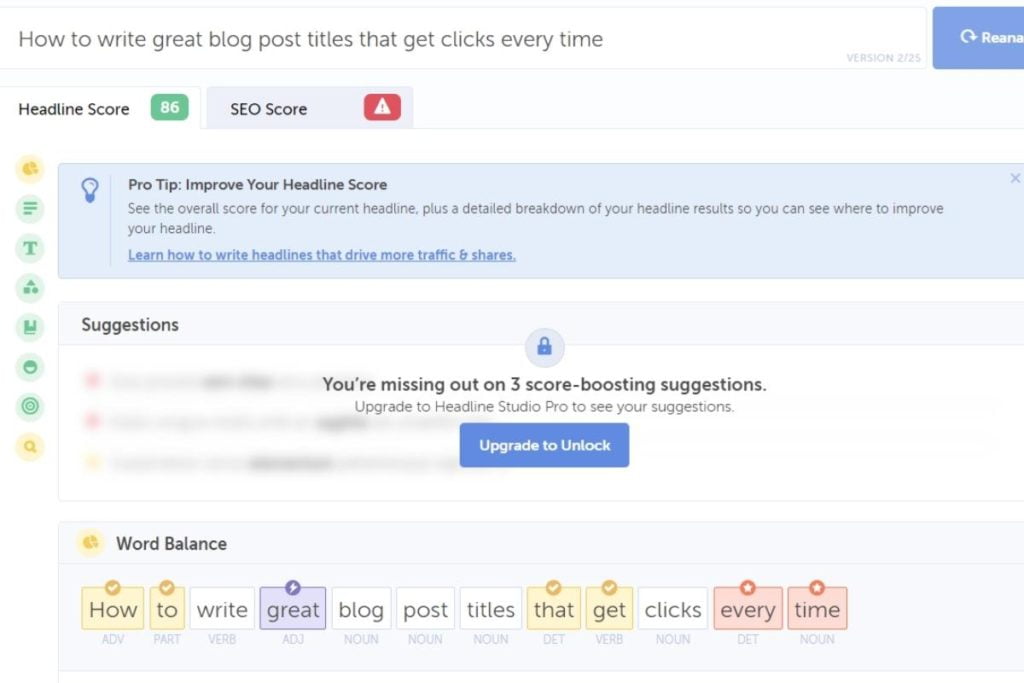 How to write catchy blog post titles - using CoSchedule Headline Analyzer