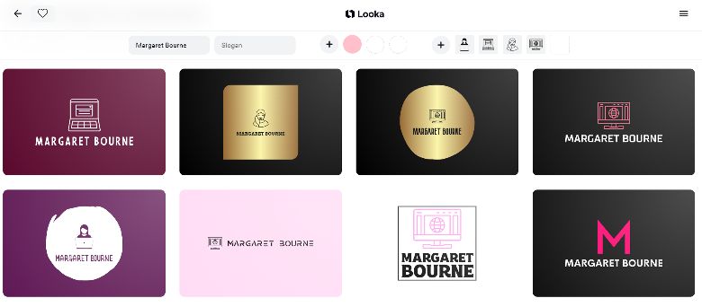 Examples of logos created by Looka - how to create a blog logo.