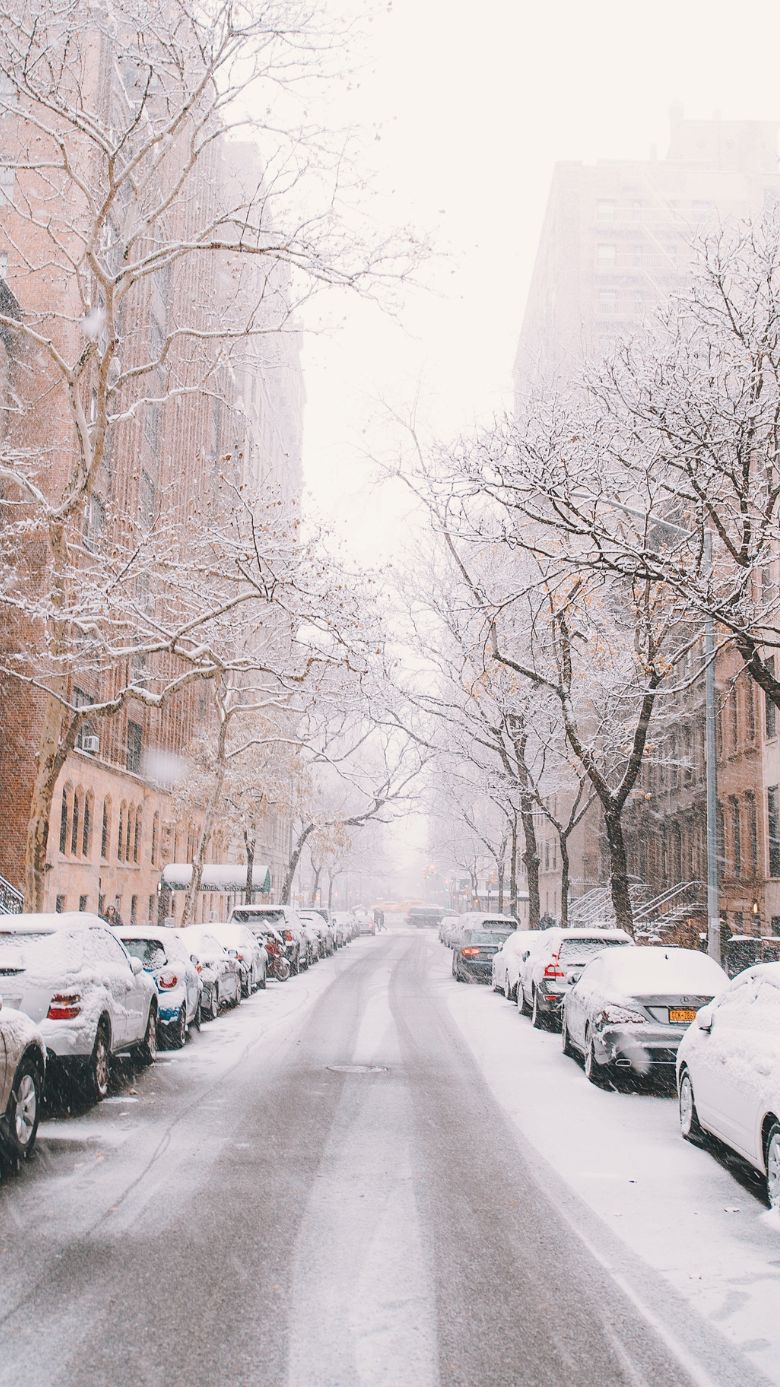 Winter wallpapers for iPhones Snow in the city