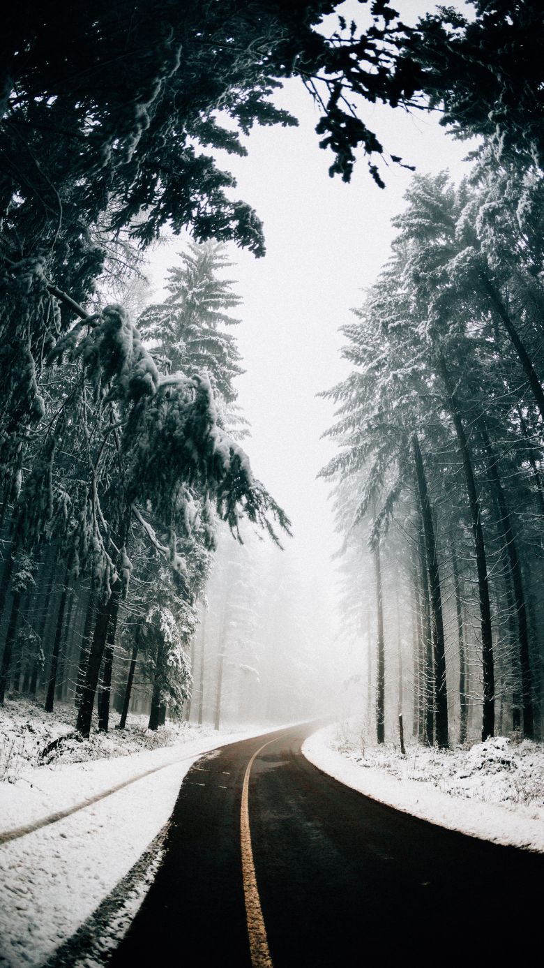 Winter wallpapers for iPhones Winter Road and snow
