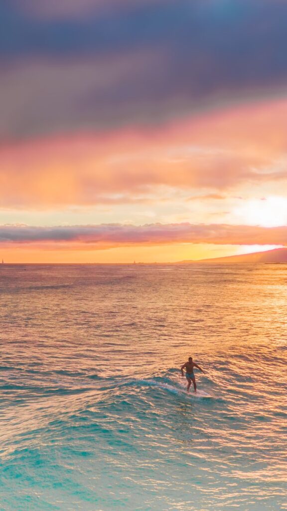 Summer Wallpapers for iPhone Surfing at sunset