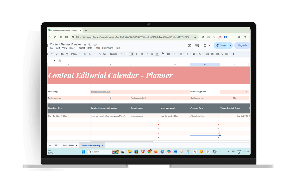 20+ Free Ways To Promote Your Blog & Drive Traffic 6 Blog Editorial Content Calendar Google Worksheet Asset 1 1300