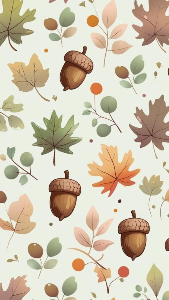 60+ Fall Wallpapers For iPhone Screens To Get Into The Autumn Vibe 19 Fall Wallpapers for iPhone Acorn pattern