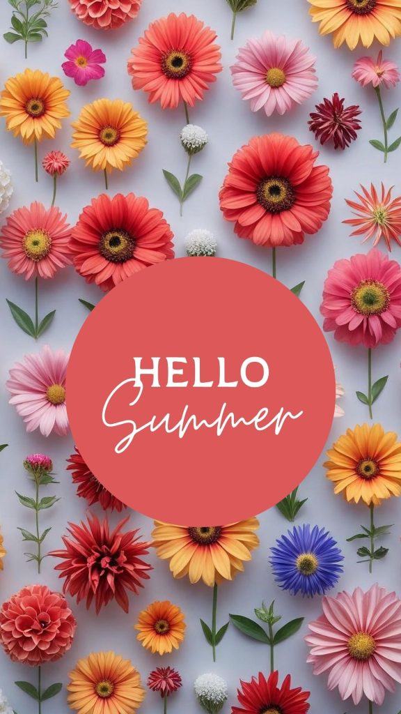 Summer Wallpaper for iphone hello summer flowers