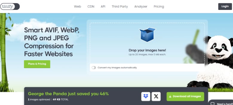 TinyPNG helps optimize images helping you avoid one of the biggest SEO mistakes new bloggers make. 