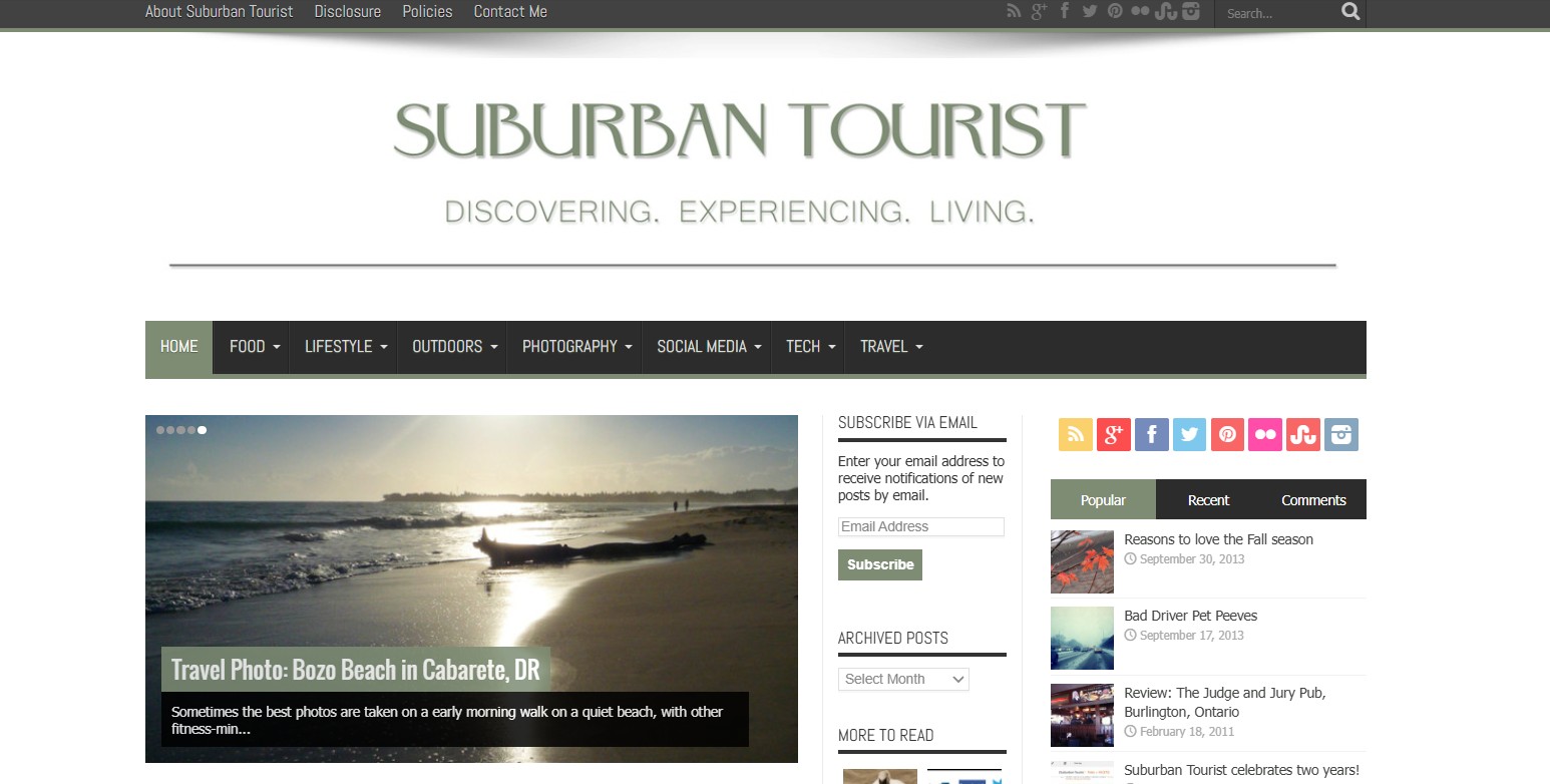 10 Common WordPress Mistakes New Bloggers Make & How To Avoid Them 3 Suburban Tourist blog as it looked in 2013 - common WordPress mistakes new bloggers make.