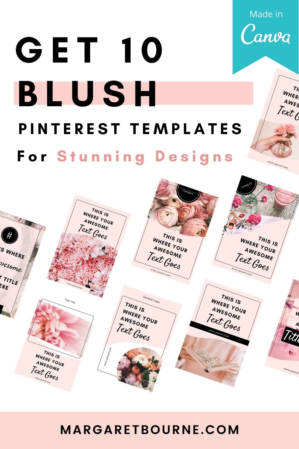 BLUSH Pinterest Templates For Sale PIN